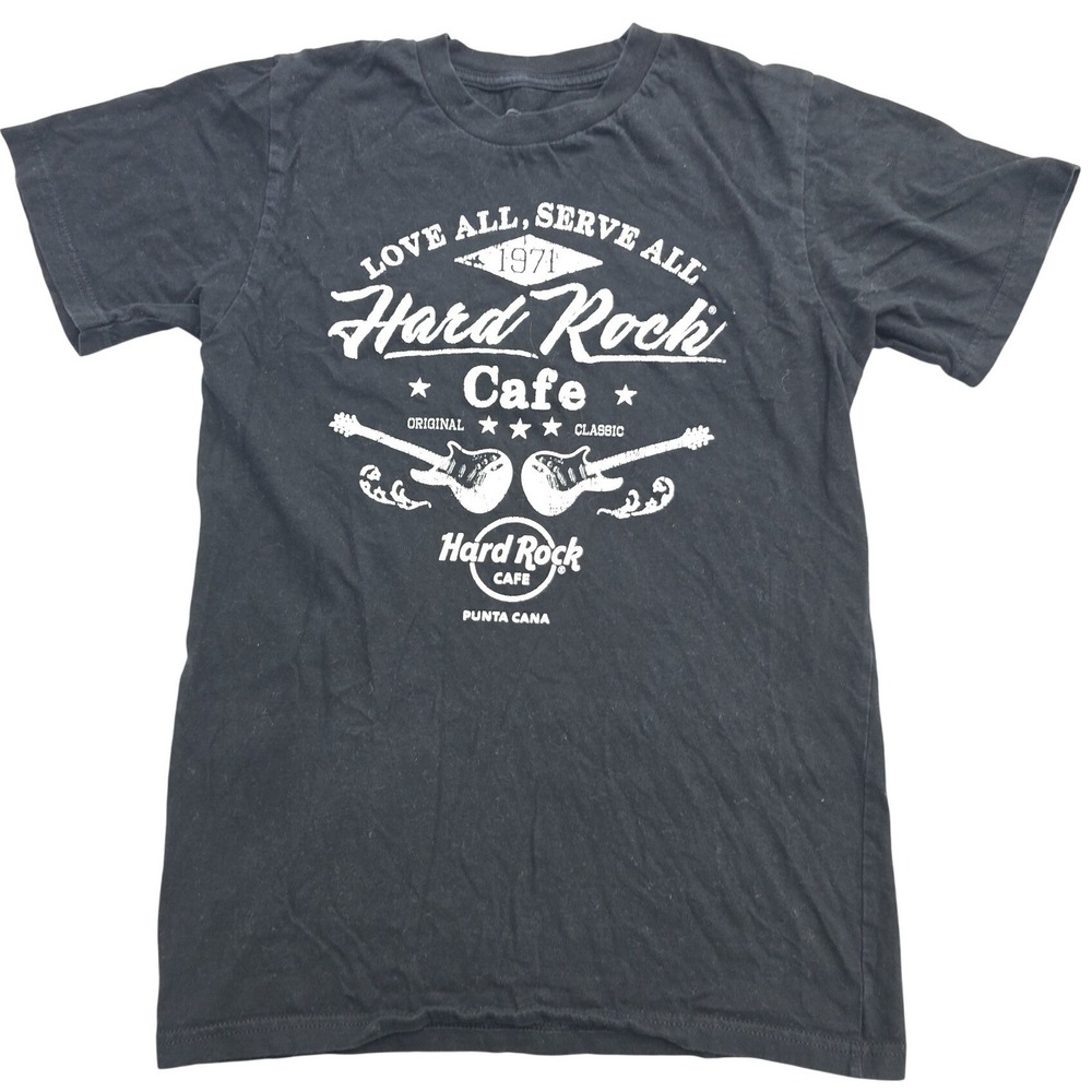 Hard Rock Cafe Punta Cana Graphic T-Shirt Mens Small Black Cotton 1971 Classic‎